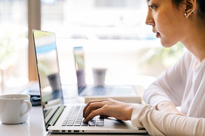 Woman using a computer