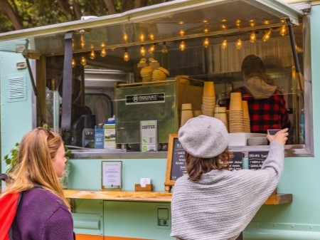 Ordering food at a food truck